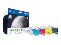 Brother LC1000 Value Pack - 4-pack - svart, gul, cyan, magenta - original - blister - bläckpatron - för Brother DCP-130, 330, 350, 353, 540, 560, 750, 770, MFC-5460, 5860 LC1000VALBP