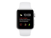 Apple Watch Series 1 - silveraluminium - smart klocka med sportband - vit MNNG2FS/A