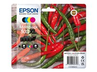 Epson 503XL Multipack - 4-pack - XL - svart, cyan, magenta, gul - original - blister med RF-larm/akustiskt larm - bläckpatron - för Expression Home XP-5200, XP-5205; WorkForce WF-2960DWF, WF-2965DWF C13T09R64020