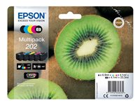 Epson 202 Multipack - 5-pack - svart, gul, cyan, magenta, foto-svart - original - blister med RF-larm/akustiskt larm - bläckpatron - för Expression Premium XP-6000, XP-6005 C13T02E74020