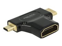DeLOCK Adapter High Speed HDMI with Ethernet - HDMI-A female > HDMI Mini-C male + Micro-D male - HDMI-adapter 65666