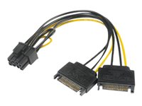 Akasa - strömadapter - SATA-ström till 8-stifts PCIe-ström (6+2) - 15 cm AK-CBPW19-15