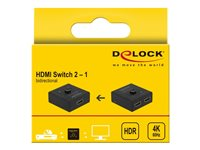 DeLock HDMI 2 - 1 bidirectional 4K 60 Hz compact - Retail Box - video-/ljudomkopplare - 2 portar 64072