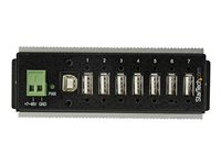 StarTech.com USB 2.0-hubb med 7 portar - Industriell USB-A-hubb i metall med ESD- och 350 W överspänningsskydd - Utökad driftstemperatur -40 till 85 &degC - monterbar på DIN-skena/vägg/skrivbord - USB-expansionshubb - hubb - 7 portar - TAA-kompatibel HB20A7AME