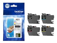 Brother LC421 Value Pack - 4-pack - svart, cyan, magenta, gul - original - bläckpatron - för Brother DCP-J1140DW, DCP-J1800DW, MFC-J1010DW, MFC-J1012DW LC421VALDR