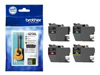 Brother LC421XL Value Pack - 4-pack - XL - svart, gul, cyan, magenta - original - bläckpatron - för Brother DCP-J1140DW, DCP-J1800DW, MFC-J1010DW, MFC-J1012DW LC421XLVALDR