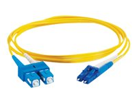 C2G LC-SC 9/125 OS1 Duplex Singlemode PVC Fiber Optic Cable (LSZH) - patch-kabel - 15 m - gul 85592