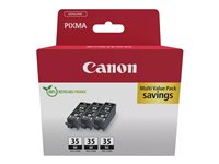 Canon PGI-35BK Triple Pack - 3-pack - 9.3 ml - svart - original - bläcktank - för PIXMA iP100 with battery, iP110, TR150, TR150 with Battery Pack; RC-IP100 1509B028