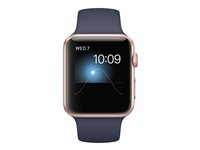 Apple Watch Series 1 - guldrosa aluminium - smart klocka med sportband - midnattsblå MNNM2FS/A