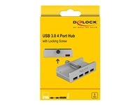 DeLock External USB 3.0 4 Port Hub with Locking Screw - hubb - 4 portar 64046