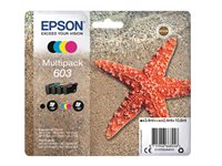 Epson 603 Multipack - 4-pack - svart, gul, cyan, magenta - original - blister med RF-larm/akustiskt larm - bläckpatron - för Expression Home XP-2150, 2155, 3150, 3155, 4150, 4155; WorkForce WF-2820, 2840, 2845, 2870 C13T03U64020