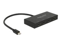 DeLock Displayport 1.2 Splitter 1 x mini Displayport in > 4 x Displayport out 4K - video/audiosplitter - 4 portar 87693