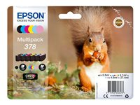 Epson 378 Multipack - 6-pack - svart, gul, cyan, magenta, ljus magenta, ljus cyan - original - blister med RF-larm/akustiskt larm - bläckpatron - för Expression Home XP-8605, XP-8606; Expression Photo XP-8500 Small-in-One, XP-8700 C13T37884020