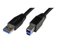 StarTech.com Aktiv USB 3.0 USB-A till USB-B-kabel - 5 m - USB-kabel - USB Type B till USB typ A - 5 m USB3SAB5M