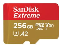 SanDisk Extreme - flash-minneskort - 256 GB - mikroSDXC UHS-I SDSQXAV-256G-GN6GN
