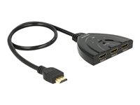 DeLock HDMI UHD Switch 3 x HDMI in > 1 x HDMI out 4K - video-/ljudomkopplare - 3 portar 18600