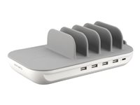 4smarts Family Evo trådlös laddningsplatta/laddningsstativ - 4 x USB, USB-C - 63 Watt 462326