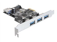 DeLock PCI Express Card > 3 x external + 1 x internal USB 3.0 - USB-adapter - PCIe 2.0 - 4 portar 89301