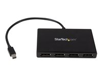 StarTech.com 4-ports multi-bildskärmsadapter - Mini DisplayPort till DisplayPort MST-hubb - 4x 1080p - Video-splitter för utökat skrivbordsläge endast på Windows-datorer - mDP till fyra DP-skärmar - linjedelare för video - 4 portar MSTMDP124DP