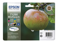 Epson T1295 Multipack - 4-pack - 32.2 ml - svart, gul, cyan, magenta - original - blister med RF-larm/akustiskt larm - bläckpatron - för Stylus SX230, SX235, SX430, SX438; WorkForce WF-3010, 3520, 3530, 3540, 7015, 7515, 7525 C13T12954022