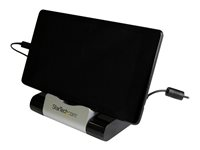 StarTech.com 3 Port USB 3.0 Hub plus Combo Fast Charge Port (2.1A) with Smartphone / Tablet Stand - hubb - 3 portar ST4300U3C1B