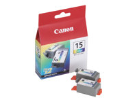 Canon BCI-15 Colour Twin Pack - 2-pack - 7.5 ml - färg (cyan, magenta, gul) - original - bläcktank - för i70, 80 8191A002
