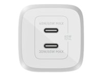 Belkin BoostCharge Pro GaN strömadapter - PPS- och GaN-teknik - 2 x USB-C - 65 Watt WCH013VFWH