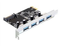 DeLock PCI Express Card > 4 x USB 3.0 - USB-adapter - PCIe 2.0 - USB 3.0 x 4 89297