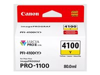 Canon PFI-4100 Y - 80 ml - gul - original - hängande låda - bläcktank - för imagePROGRAF PRO-1100 6780C001