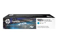 HP 981Y - 185 ml - Extra lång livslängd - cyan - original - PageWide - bläckpatron - för PageWide Enterprise Color MFP 586; PageWide Managed Color E55650 L0R13A