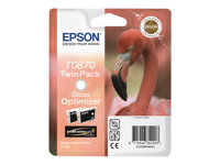 Epson T0870 - 2-pack - 11.4 ml - glättat - original - blister - bläckoptimeringskassett - för Stylus Photo R1900 C13T08704010