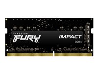 Kingston FURY Impact - DDR4 - sats - 32 GB: 2 x 16 GB - SO DIMM 260-pin - 3200 MHz / PC4-25600 - ej buffrad KF432S20IBK2/32