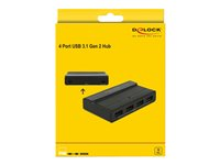 DeLock External USB 3.1 Hub 4 Port with 10 Gbps - hubb - 4 portar 64053